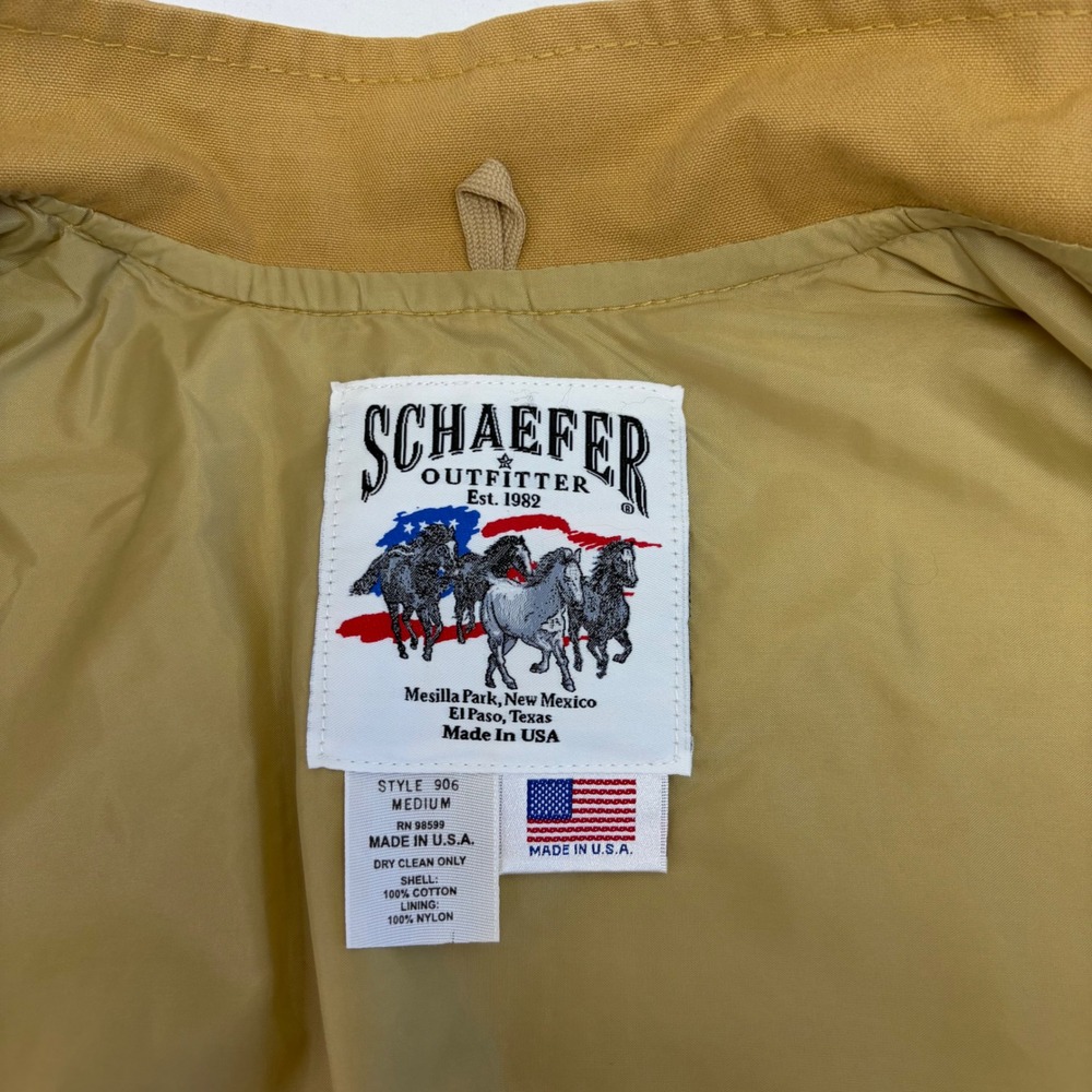 Vintage Schaefer Outfitter Vest Medium Canvas Western Workwear Tan Made In USA - Picture 3 of 7